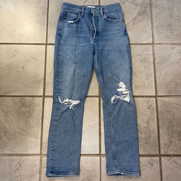 Agolde Women’s 25 Denim Jean Distressed Skinny Fit - Picture 1 of 8